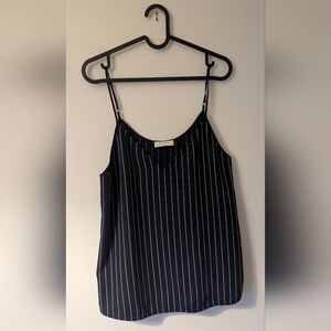 Babaton Navy Striped Spaghetti Strap Cami